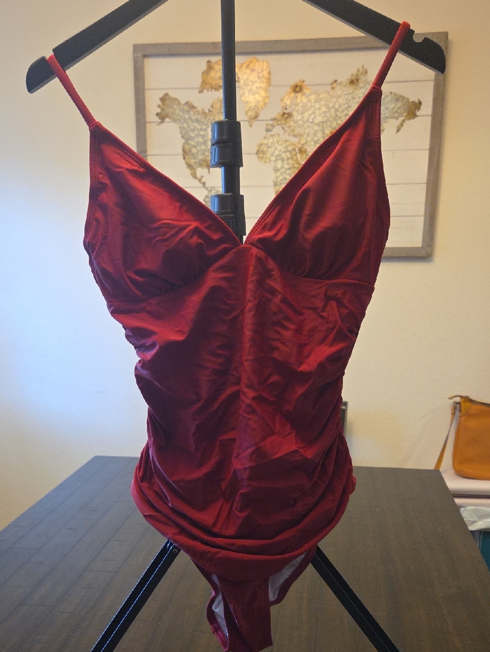 Wine Color One-Piece Swimsuit